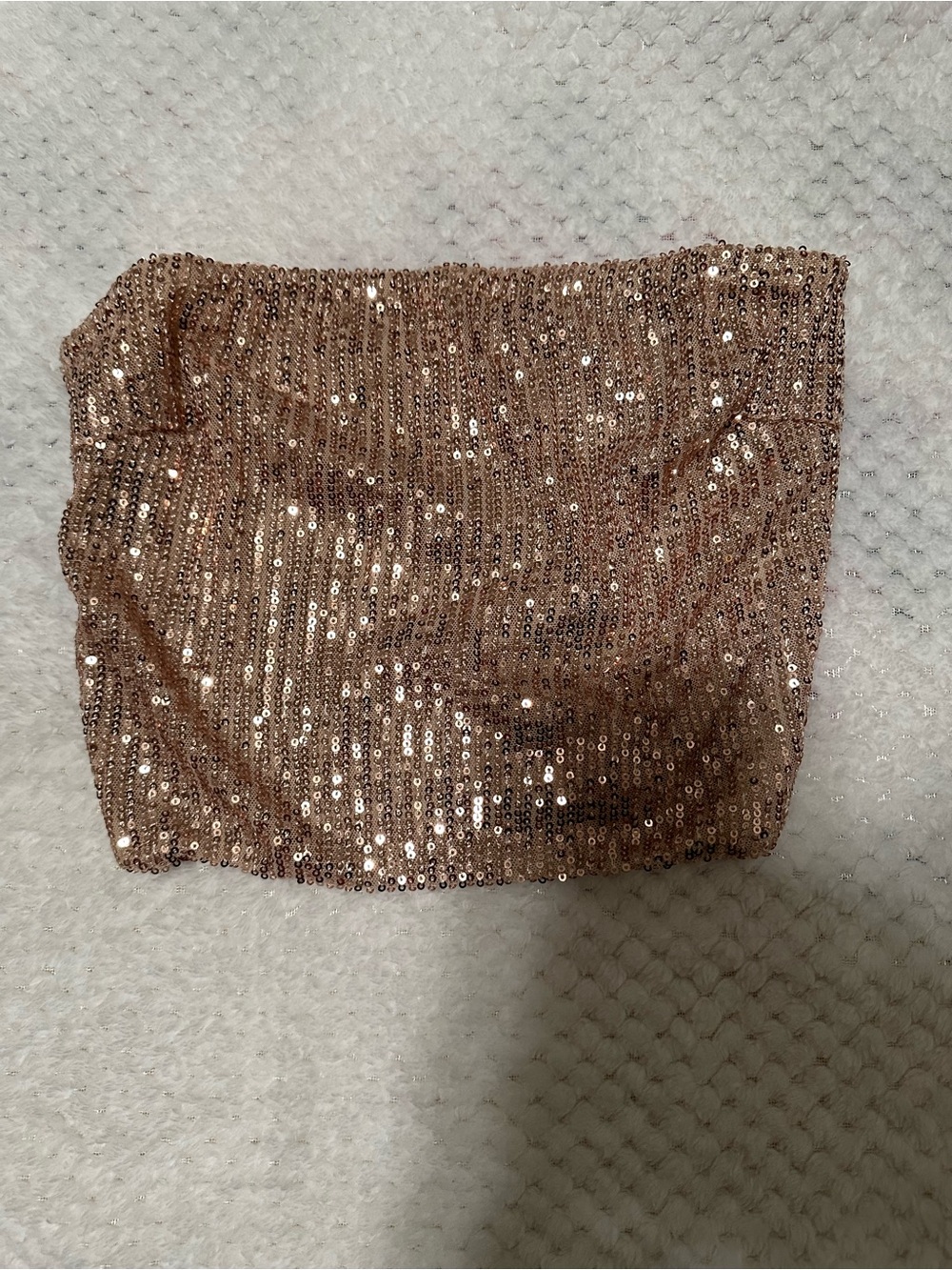 Sequin Tube Top in Rose Gold
